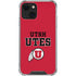 Utah Utes Text on Red iPhone 13 Mini Clear Case