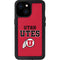 Utah Utes Text on Red iPhone 13 Mini Waterproof Case
