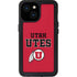 Utah Utes Text on Red iPhone 13 Mini Waterproof Case