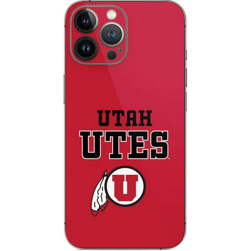 Utah Utes Text on Red iPhone 13 Pro Max Skin