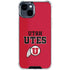 Utah Utes Text on Red iPhone 14 Clear Case