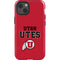 Utah Utes Text on Red iPhone 14 Impact Case