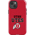 Utah Utes Text on Red iPhone 14 Impact Case