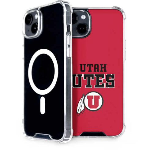 Utah Utes Text on Red iPhone 14 MagSafe Case