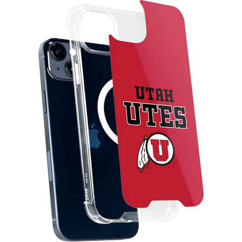 Utah Utes Text on Red iPhone 14 MagSafe Case
