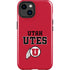 Utah Utes Text on Red iPhone 14 Plus Impact Case