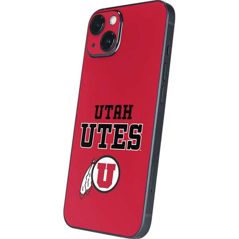 Utah Utes Text on Red iPhone 14 Plus Skin