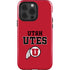 Utah Utes Text on Red iPhone 14 Pro Impact Case
