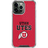 Utah Utes Text on Red iPhone 14 Pro Max Clear Case