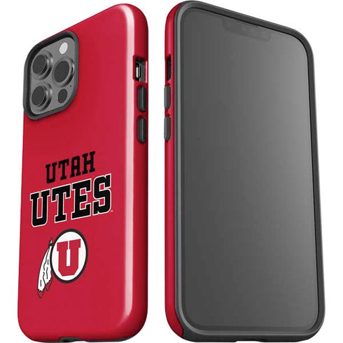 Utah Utes Text on Red iPhone 14 Pro Max Impact Case
