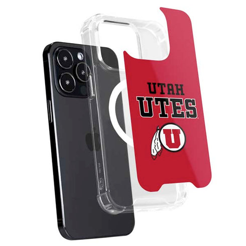 Utah Utes Text on Red iPhone 14 Pro Max MagSafe Case