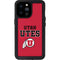 Utah Utes Text on Red iPhone 14 Pro Max Waterproof Case