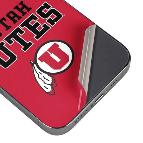 Utah Utes Text on Red iPhone 14 Pro Skin