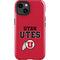 University of Utah Utes Text on Red iPhone 15 Impact Case