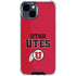 University of Utah Utes Text on Red iPhone 15 Plus Clear Case