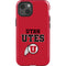 University of Utah Utes Text on Red iPhone 15 Plus Impact Case