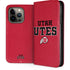 University of Utah Utes Text on Red iPhone 15 Pro Folio Case