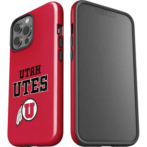 University of Utah Utes Text on Red iPhone 15 Pro Max Impact Case