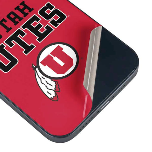 University of Utah Utes Text on Red iPhone 15 Skin