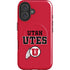 University of Utah Utes Text on Red iPhone 16 Magsafe Impact Case
