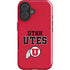 University of Utah Utes Text on Red iPhone 16 Plus Impact Case