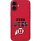 University of Utah Utes Text on Red iPhone 16 Plus Skin