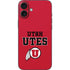 University of Utah Utes Text on Red iPhone 16 Plus Skin