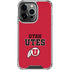 University of Utah Utes Text on Red iPhone 16 Pro Clear Case