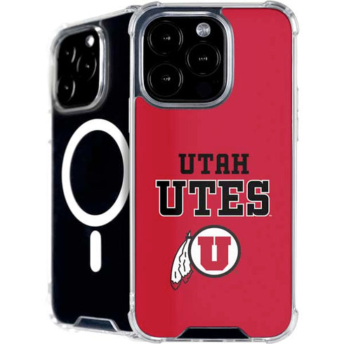 University of Utah Utes Text on Red iPhone 16 Pro MagSafe Case