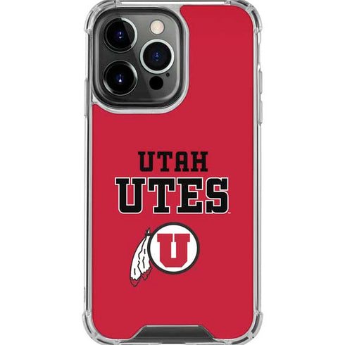 University of Utah Utes Text on Red iPhone 16 Pro Max Clear Case