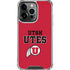 University of Utah Utes Text on Red iPhone 16 Pro Max Clear Case