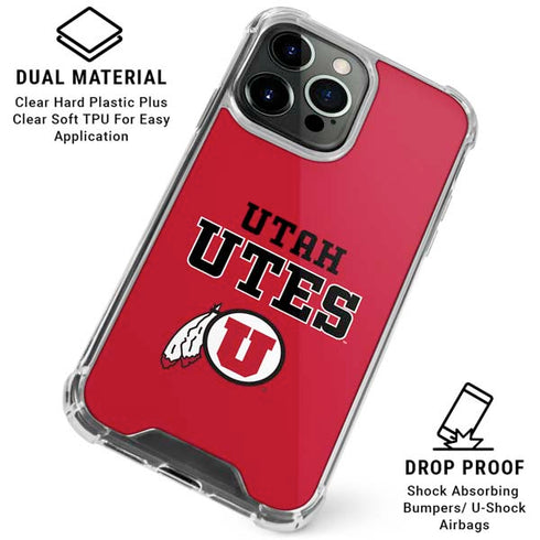 University of Utah Utes Text on Red iPhone 16 Pro Max Clear Case