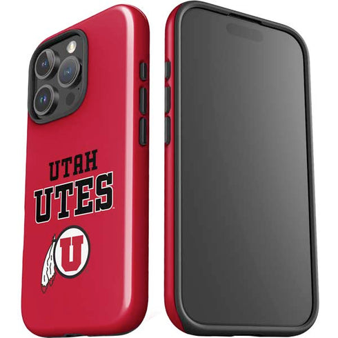 University of Utah Utes Text on Red iPhone 16 Pro Max Impact Case