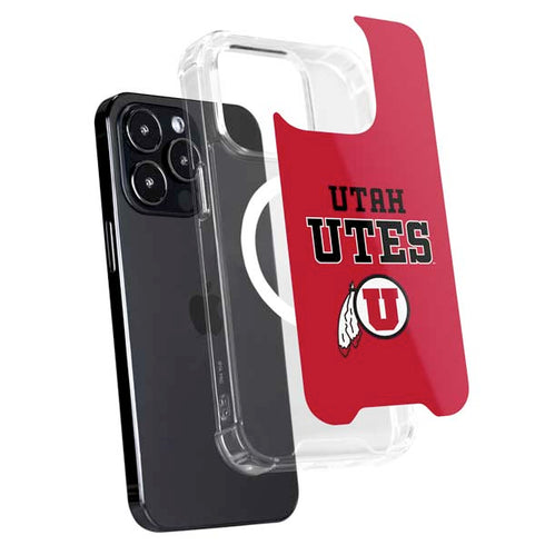 University of Utah Utes Text on Red iPhone 16 Pro Max MagSafe Case