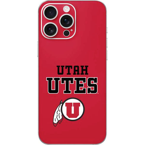 University of Utah Utes Text on Red iPhone 16 Pro Max Skin