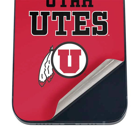 University of Utah Utes Text on Red iPhone 16 Skin