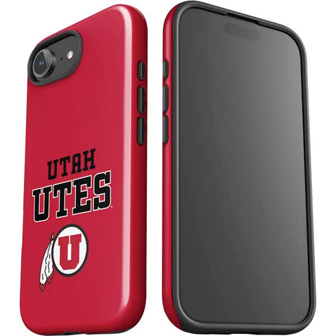 University of Utah Utes Text on Red iPhone 16e Impact Case