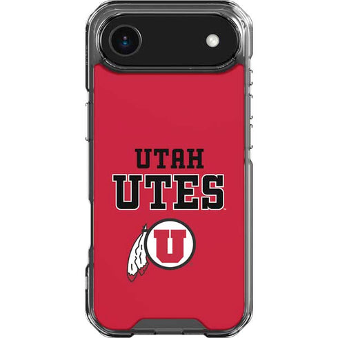 University of Utah Utes Text on Red iPhone 17 Air Clear Case