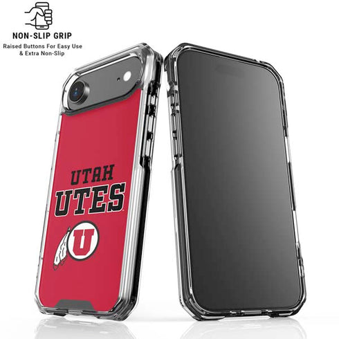 University of Utah Utes Text on Red iPhone 17 Air Clear Case