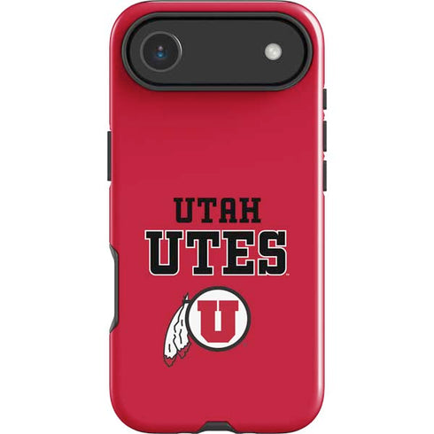 University of Utah Utes Text on Red iPhone 17 Air Impact Case