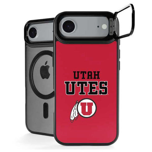 University of Utah Utes Text on Red iPhone 17 Air Kickstand Case