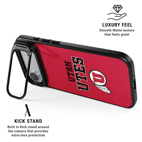 University of Utah Utes Text on Red iPhone 17 Air Kickstand Case