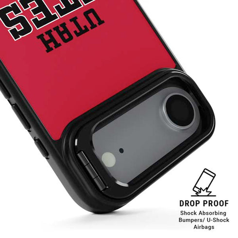 University of Utah Utes Text on Red iPhone 17 Air Kickstand Case