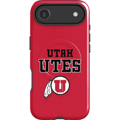 University of Utah Utes Text on Red iPhone 17 Air Magsafe Impact Case