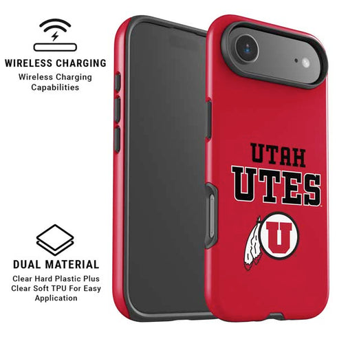 University of Utah Utes Text on Red iPhone 17 Air Magsafe Impact Case