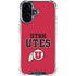 University of Utah Utes Text on Red iPhone 17 Clear Case