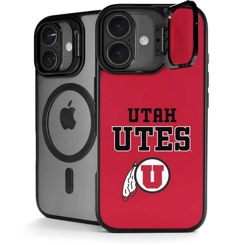 University of Utah Utes Text on Red iPhone 17 Kickstand Case