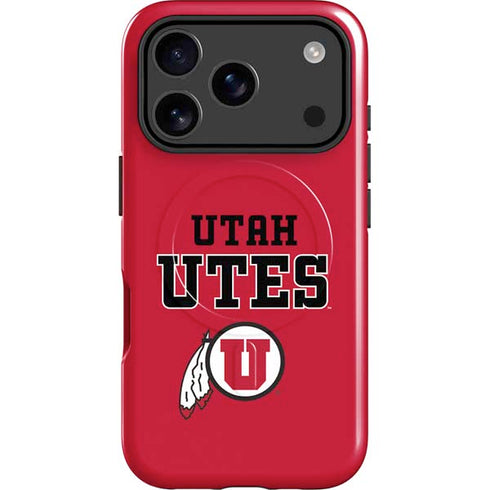 University of Utah Utes Text on Red iPhone 17 Pro Max Magsafe Impact Case