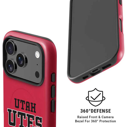 University of Utah Utes Text on Red iPhone 17 Pro Max Magsafe Impact Case