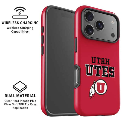University of Utah Utes Text on Red iPhone 17 Pro Max Magsafe Impact Case